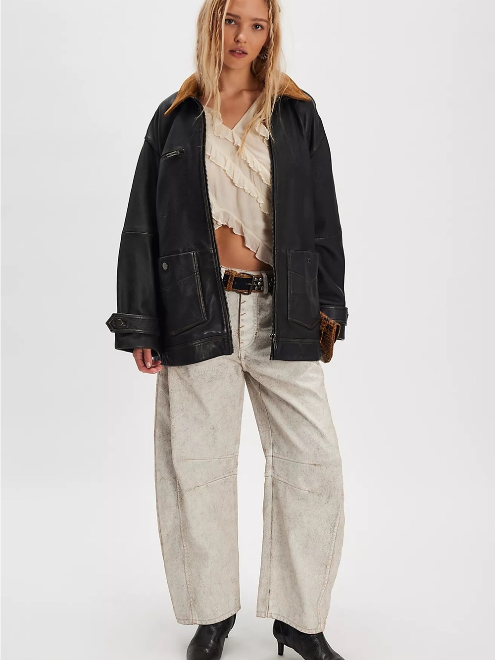 We The Free Good Luck Coated Barrel Jeans - Picture 4 of 9
